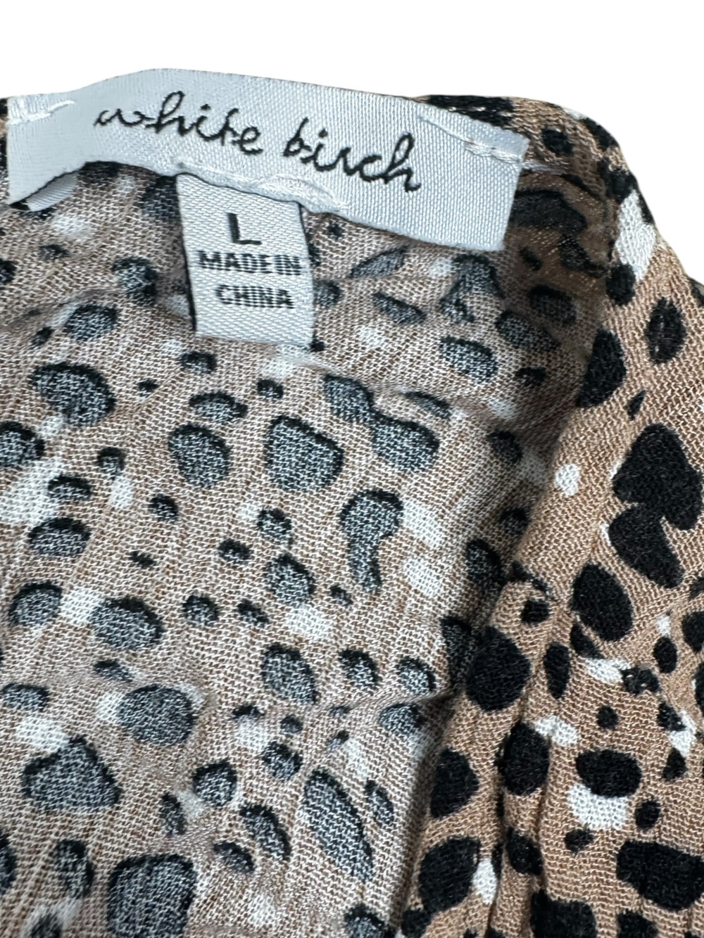 White Birch Leopard Animal Print Brown Black Shorts Romper Size Large Corset Slv - Picture 3 of 4